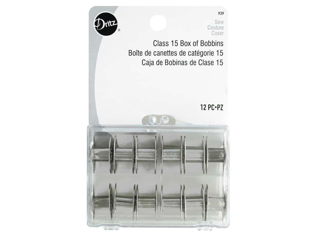 Dritz - Class 15 Box of Bobbins - Metal - 12 Pack - 939