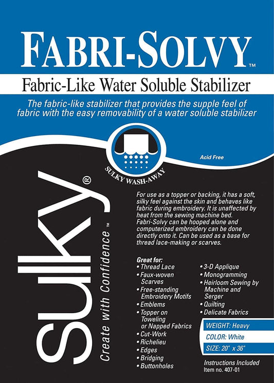 Sulky - Fabri-Solvy - Washaway Stabilizer - 20" x 1 yard